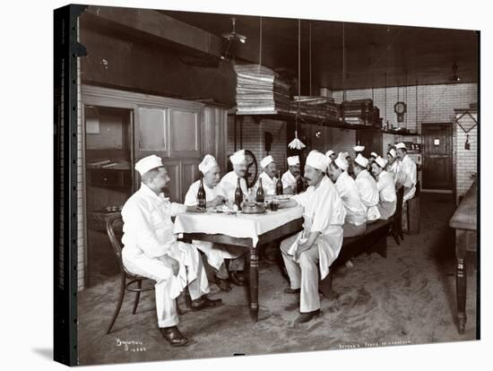 Chefs Eating Lunch at Sherry's Restaurant, New York, 1902-Byron Company-Stretched Canvas