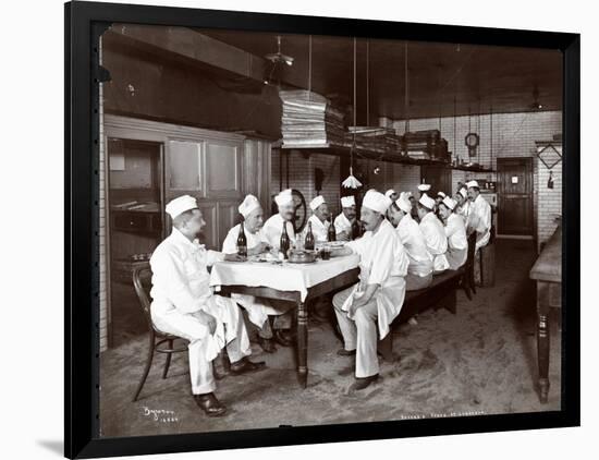 Chefs Eating Lunch at Sherry's Restaurant, New York, 1902-Byron Company-Framed Giclee Print