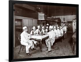 Chefs Eating Lunch at Sherry's Restaurant, New York, 1902-Byron Company-Framed Giclee Print