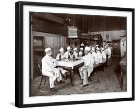 Chefs Eating Lunch at Sherry's Restaurant, New York, 1902-Byron Company-Framed Giclee Print