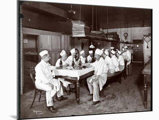 Chefs Eating Lunch at Sherry's Restaurant, New York, 1902-Byron Company-Mounted Giclee Print