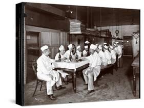 Chefs Eating Lunch at Sherry's Restaurant, New York, 1902-Byron Company-Stretched Canvas