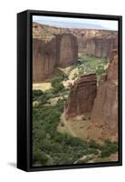 Chelly Canyon Sand Rock Cliffs in Navajo National Reserve, Arizona-null-Framed Stretched Canvas