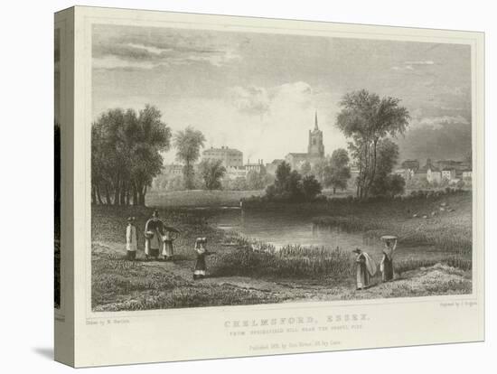 Chelmsford, Essex, from Springfield Hill, Near the Gravel Pits-William Henry Bartlett-Stretched Canvas