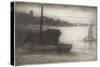 Chelsea Bridge and Church from Sixteen Etchings of Scenes on the Thames and Other Subjects-James Abbott McNeill Whistler-Stretched Canvas