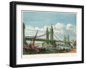 Chelsea Bridge, London, 1858-null-Framed Giclee Print