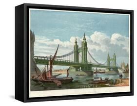 Chelsea Bridge, London, 1858-null-Framed Stretched Canvas
