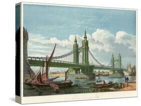 Chelsea Bridge, London, 1858-null-Stretched Canvas