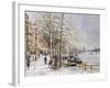 Chelsea: Cheyne Walk under Snow-John Sutton-Framed Giclee Print