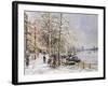 Chelsea: Cheyne Walk under Snow-John Sutton-Framed Giclee Print