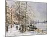 Chelsea: Cheyne Walk under Snow-John Sutton-Mounted Giclee Print