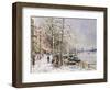 Chelsea: Cheyne Walk under Snow-John Sutton-Framed Giclee Print