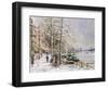 Chelsea: Cheyne Walk under Snow-John Sutton-Framed Giclee Print