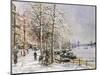 Chelsea: Cheyne Walk under Snow-John Sutton-Mounted Giclee Print