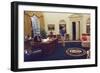 Chelsea Clinton Playing with Socks the Cat in the Oval Office-null-Framed Photo