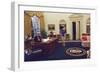 Chelsea Clinton Playing with Socks the Cat in the Oval Office-null-Framed Photo
