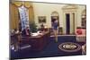 Chelsea Clinton Playing with Socks the Cat in the Oval Office-null-Mounted Photo