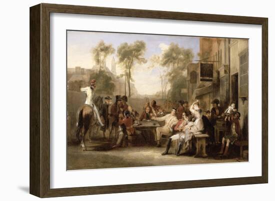 Chelsea Pensioners Receiving the Gazette Announcing the Battle of Waterloo, C.1819 (Oil on Panel)-Sir David Wilkie-Framed Giclee Print