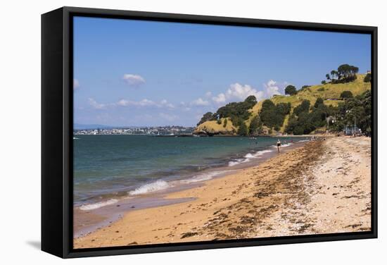 Cheltenham Beach, Devenport, Auckland, North Island, New Zealand, Pacific-Matthew Williams-Ellis-Framed Stretched Canvas