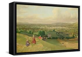 Cheltenham from Leckhampton Hill, c.1840-English School-Framed Stretched Canvas