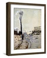 Chemin creux, effet de neige-Armand Guillaumin-Framed Giclee Print