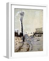 Chemin creux, effet de neige-Armand Guillaumin-Framed Giclee Print