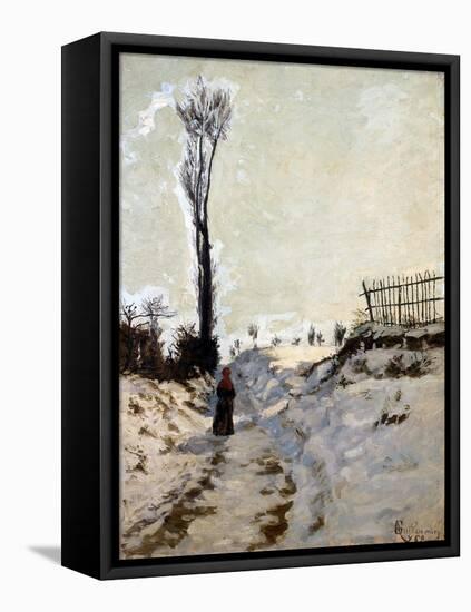 Chemin creux, effet de neige-Armand Guillaumin-Framed Stretched Canvas