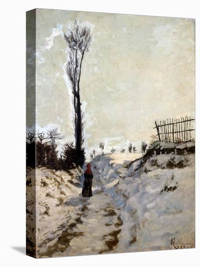 Chemin creux, effet de neige-Armand Guillaumin-Stretched Canvas