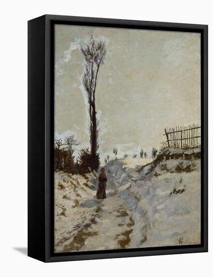 Chemin creux, effet de neige-Armand Guillaumin-Framed Stretched Canvas