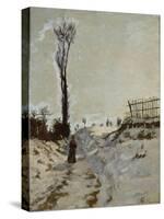 Chemin creux, effet de neige-Armand Guillaumin-Stretched Canvas
