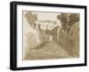 Chemin encaissé entre de hautes murailles et ruines-Pierre Henri de Valenciennes-Framed Giclee Print