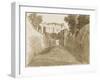 Chemin encaissé entre de hautes murailles et ruines-Pierre Henri de Valenciennes-Framed Giclee Print