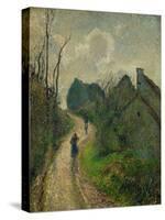 Chemin montant a Osny - ascending path in Osny, 1883. Oil on canvas, 55,5 x 46,2 cm.-Camille Pissarro-Stretched Canvas