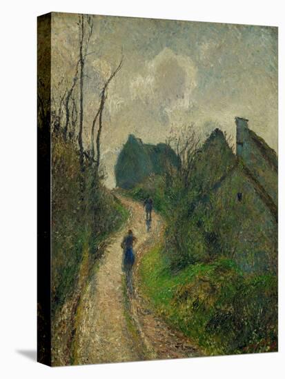 Chemin montant a Osny - ascending path in Osny, 1883. Oil on canvas, 55,5 x 46,2 cm.-Camille Pissarro-Stretched Canvas