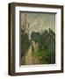 Chemin montant a Osny - ascending path in Osny, 1883. Oil on canvas, 55,5 x 46,2 cm.-Camille Pissarro-Framed Premium Giclee Print