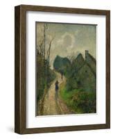 Chemin montant a Osny - ascending path in Osny, 1883. Oil on canvas, 55,5 x 46,2 cm.-Camille Pissarro-Framed Giclee Print