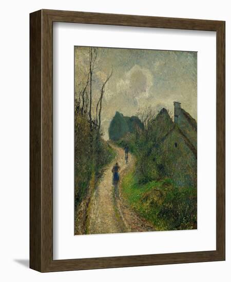 Chemin montant a Osny - ascending path in Osny, 1883. Oil on canvas, 55,5 x 46,2 cm.-Camille Pissarro-Framed Giclee Print