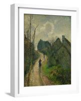 Chemin montant a Osny - ascending path in Osny, 1883. Oil on canvas, 55,5 x 46,2 cm.-Camille Pissarro-Framed Giclee Print