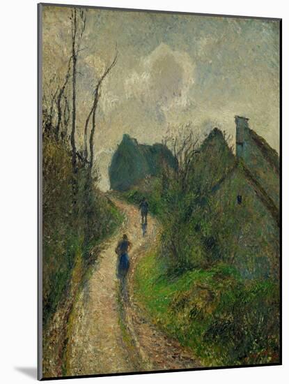 Chemin montant a Osny - ascending path in Osny, 1883. Oil on canvas, 55,5 x 46,2 cm.-Camille Pissarro-Mounted Giclee Print