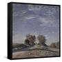 Chemin montant au soleil-Alfred Sisley-Framed Stretched Canvas