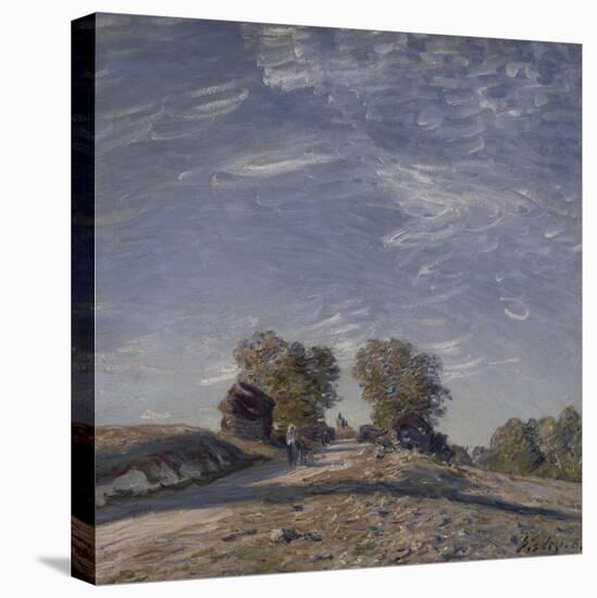 Chemin montant au soleil-Alfred Sisley-Stretched Canvas