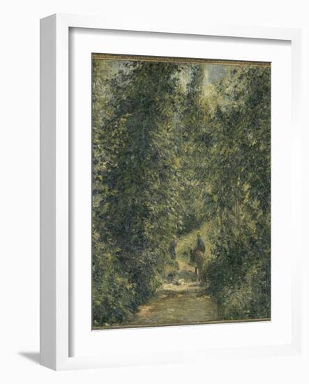 Chemin sous bois en été-Camille Pissarro-Framed Giclee Print