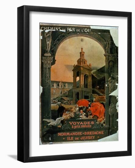 Chemins De Fer De L'Ouest: Voyages a Prix Reduits: Normandie, Bretagne, Ile De Jersey'-null-Framed Giclee Print