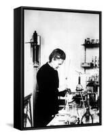 Chemist Marie Curie at Work in Her Laboratory-null-Framed Stretched Canvas