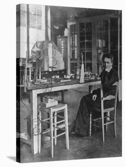 Chemist Marie Curie in Her Laboratory-null-Stretched Canvas