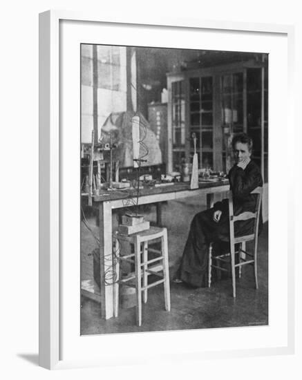 Chemist Marie Curie in Her Laboratory-null-Framed Premium Photographic Print