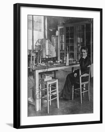 Chemist Marie Curie in Her Laboratory-null-Framed Premium Photographic Print