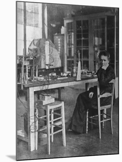 Chemist Marie Curie in Her Laboratory-null-Mounted Premium Photographic Print