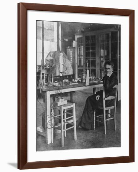 Chemist Marie Curie in Her Laboratory-null-Framed Premium Photographic Print