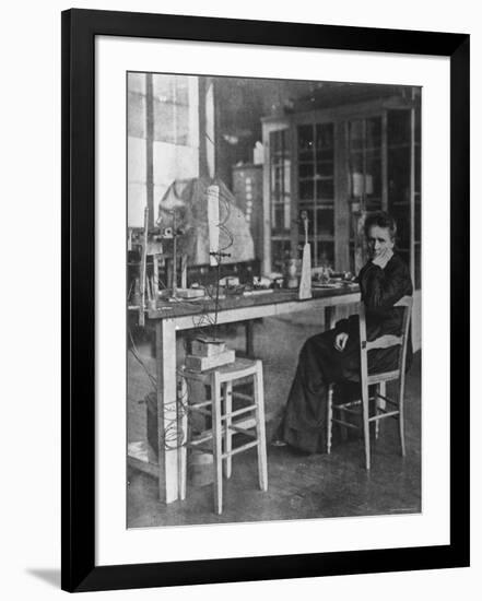 Chemist Marie Curie in Her Laboratory-null-Framed Premium Photographic Print